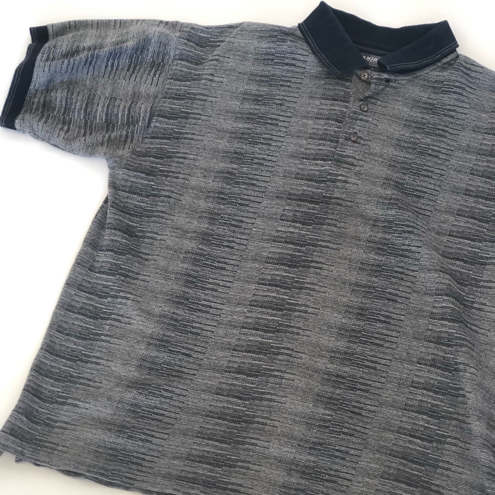 Men’s vintage knights polo top black/grey sz L